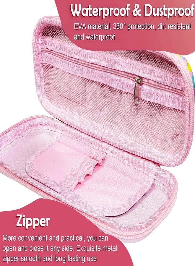 VGRASSP Stationery Pencil Pouch for Kids with Mini Calculator - Unicorn Theme Zipper Case with Multi Storage Compartments - School Supplies Organizer - Multicolor - Image 5
